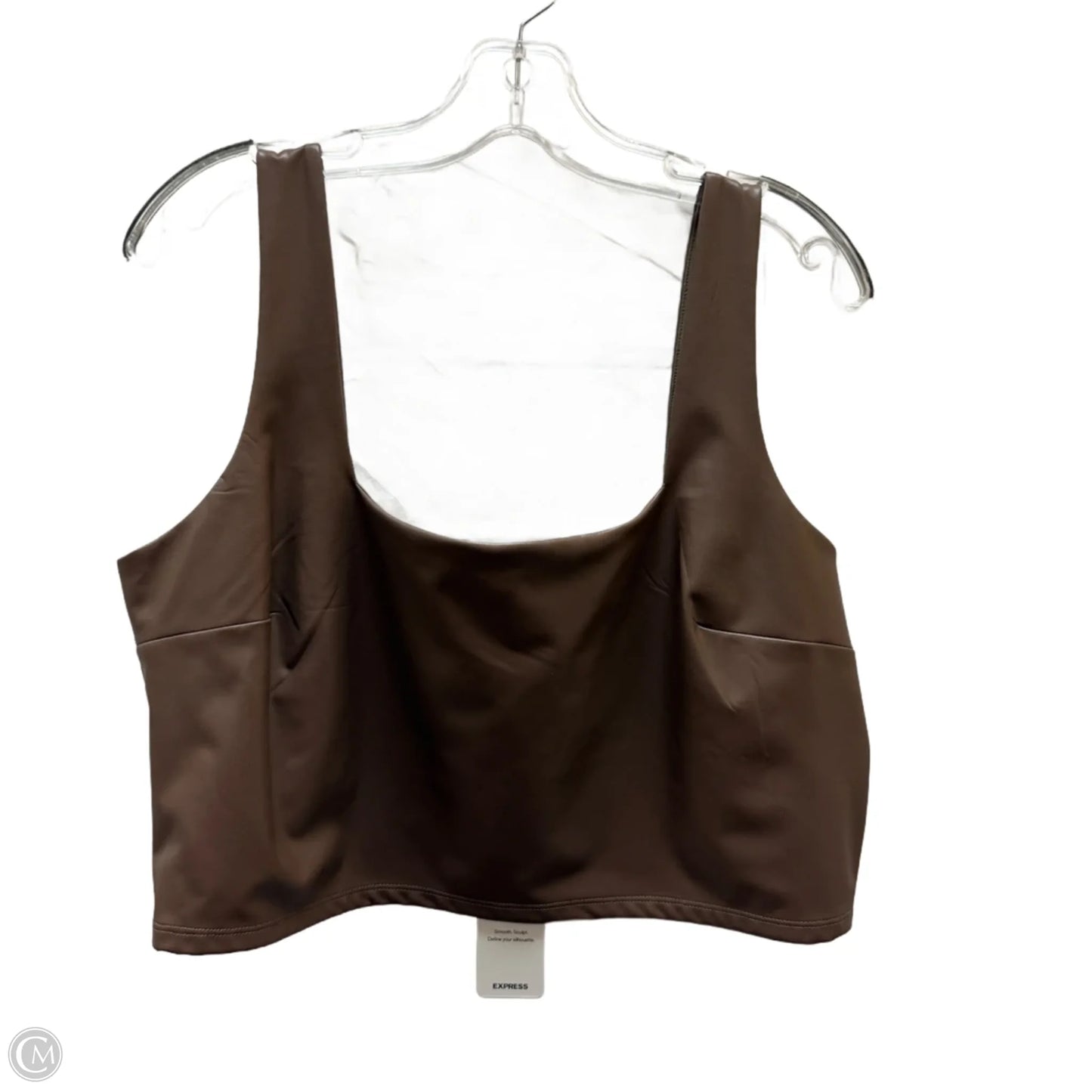 Top Short Sleeve By Express In Brown, Size: Xl