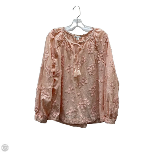 Top Long Sleeve By Cato In Peach, Size: Xl