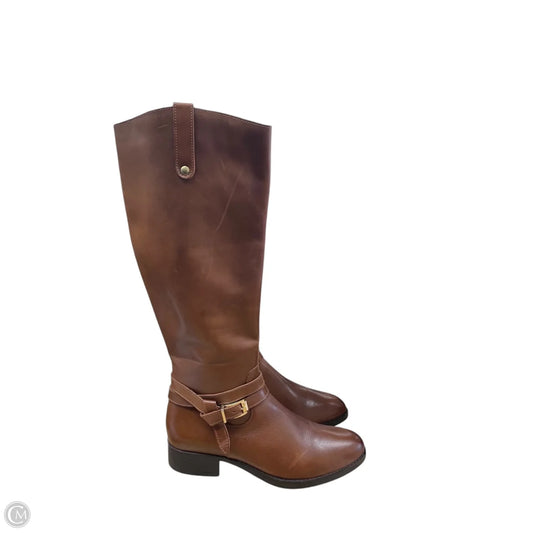 Boots Knee Heels By Chelsea And Violet In Brown, Size: 10