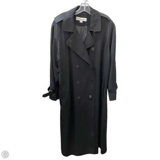 Coat Trench Coat By Valerie Stevens In Black, Size: Xl