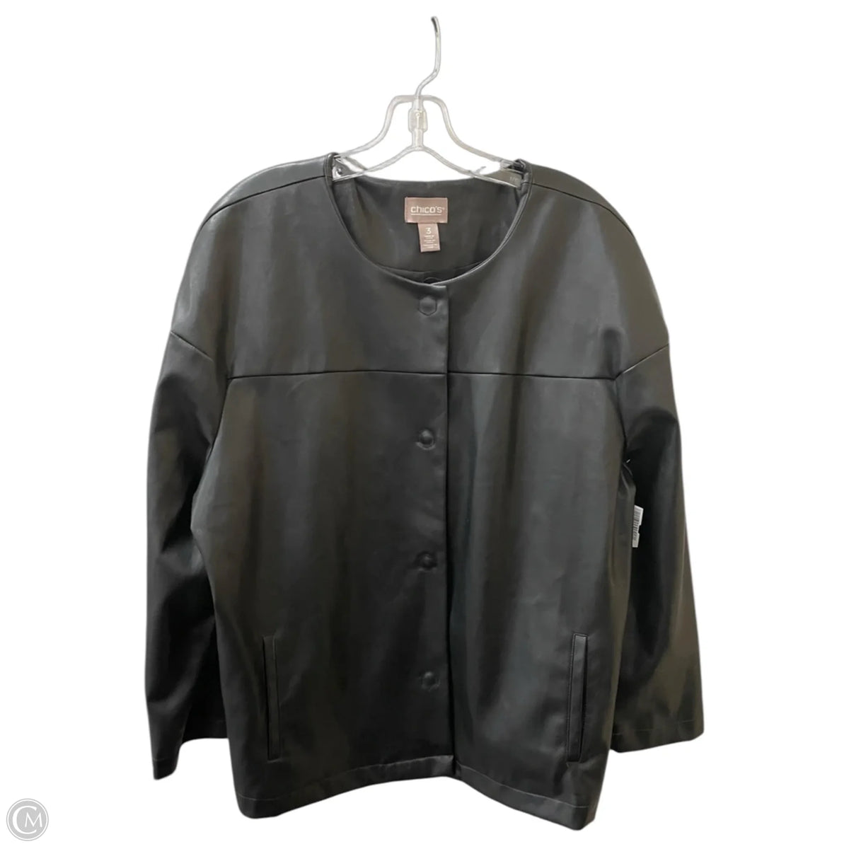 Jacket Leather By Chicos In Black, Size: Xl