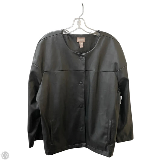 Jacket Leather By Chicos In Black, Size: Xl