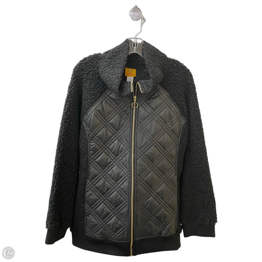 Jacket Faux Fur & Sherpa By Ruby Rd In Black, Size: 1x