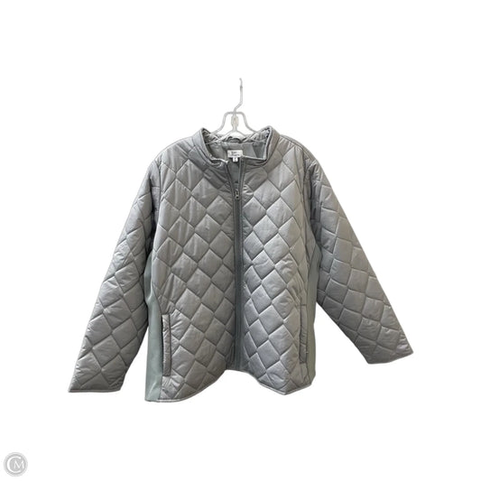 Jacket Puffer & Quilted By Kim Rogers In Grey, Size: 2x