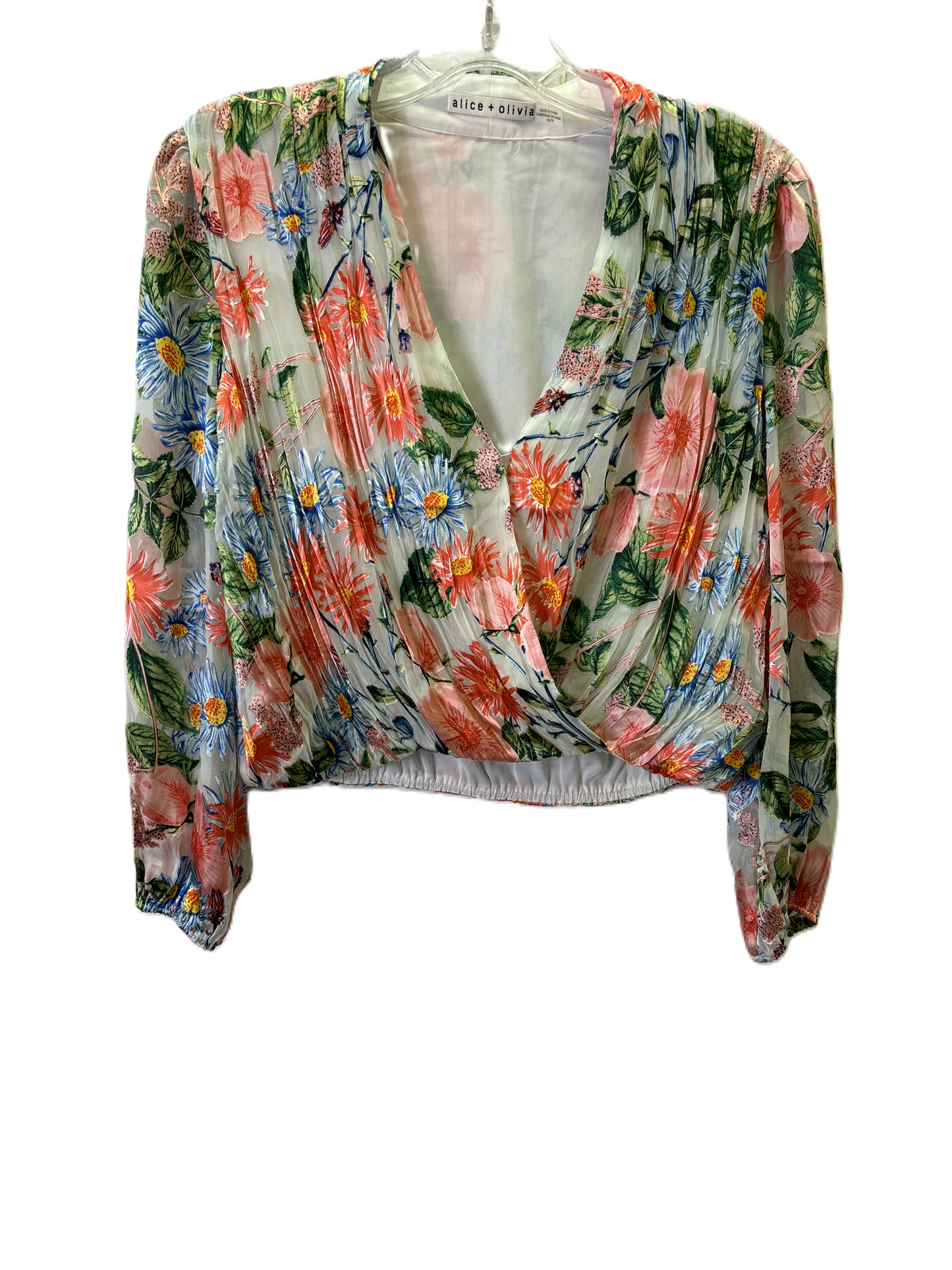 Top Long Sleeve By Alice + Olivia In Floral Print, Size: Xs