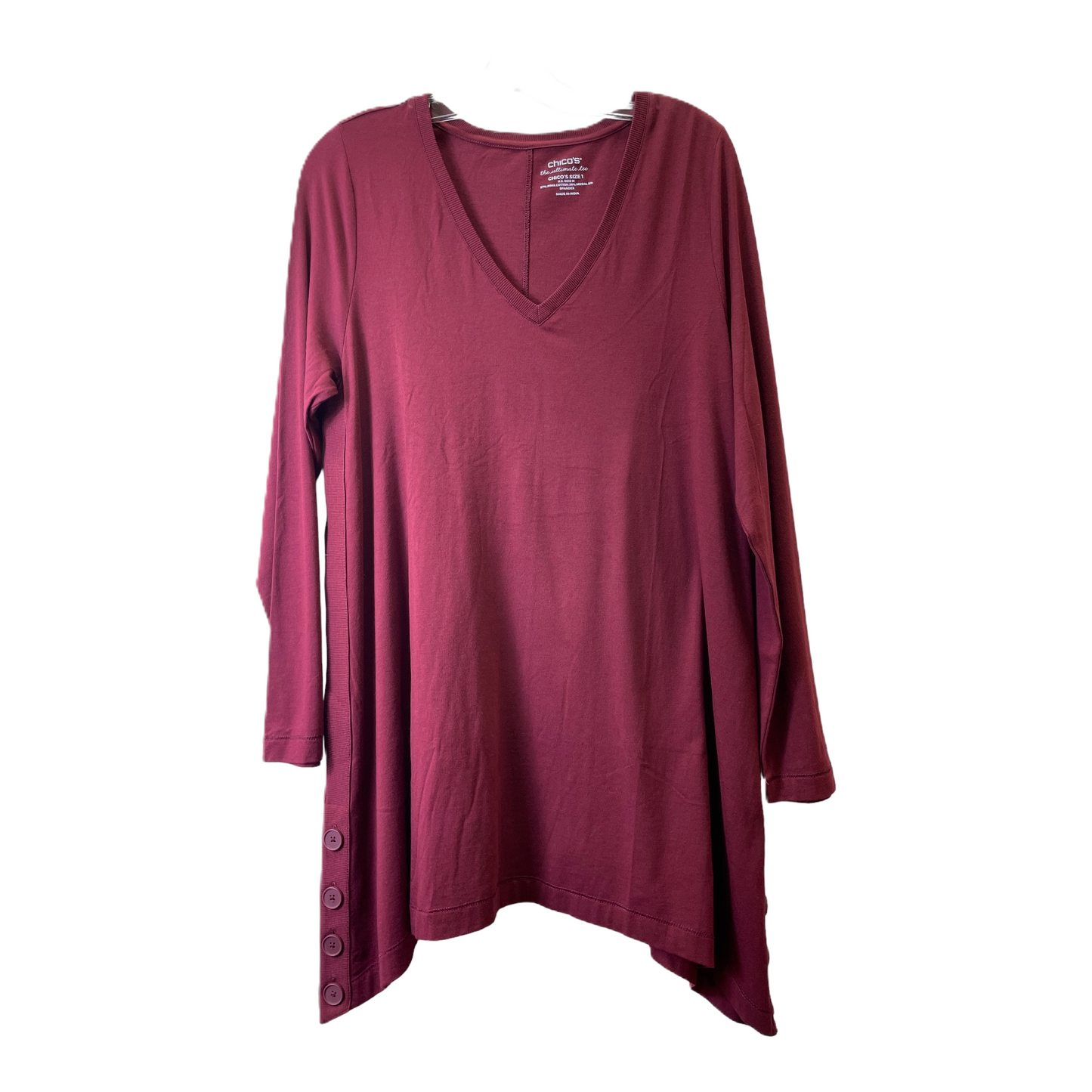 Tunic Long Sleeve By Chicos In Red, Size: M