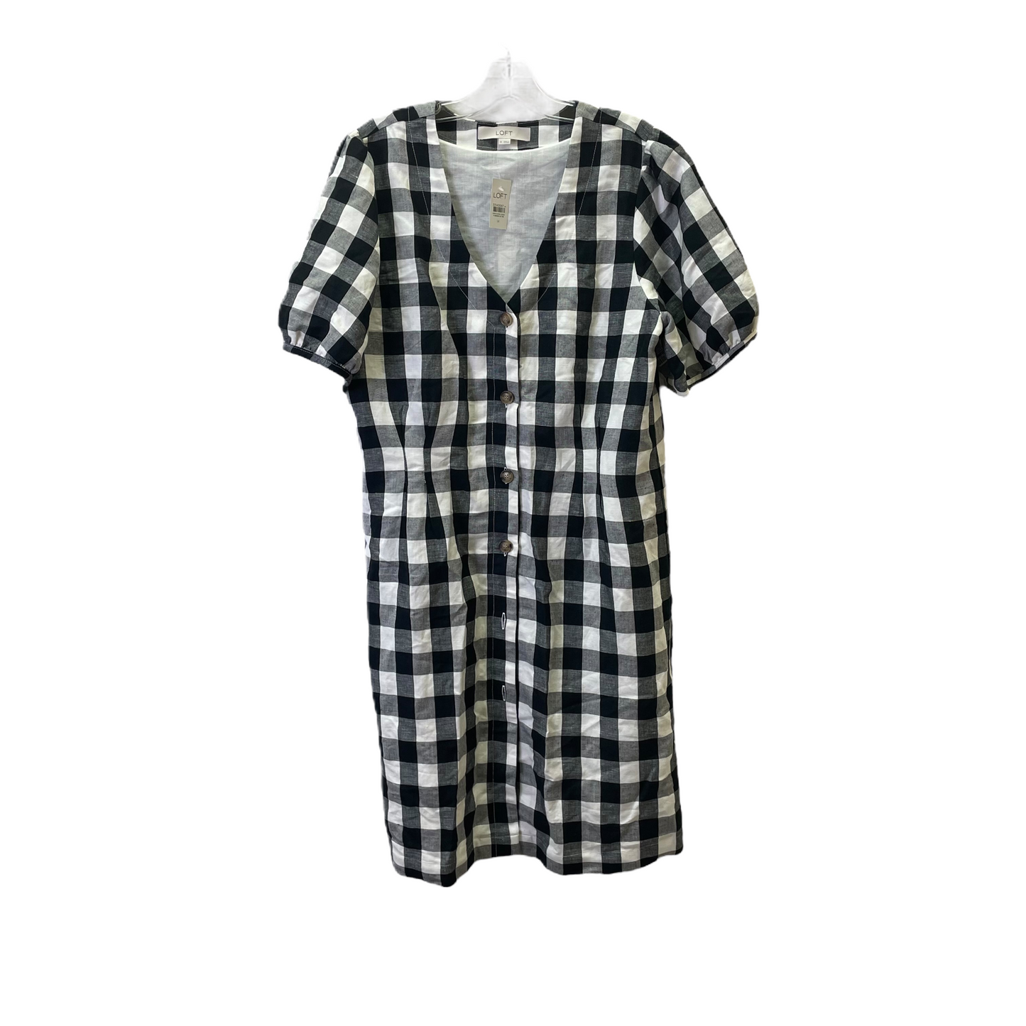 Black & White Dress Casual Short By Loft, Size: L