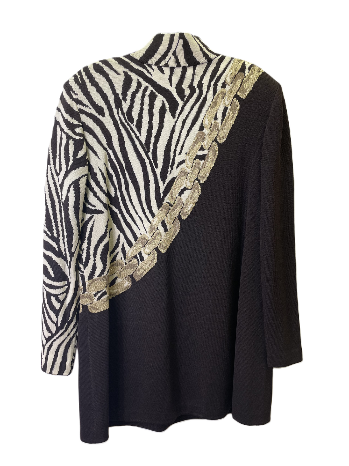 Sweater Luxury Designer By St John Collection In Zebra Print, Size: L