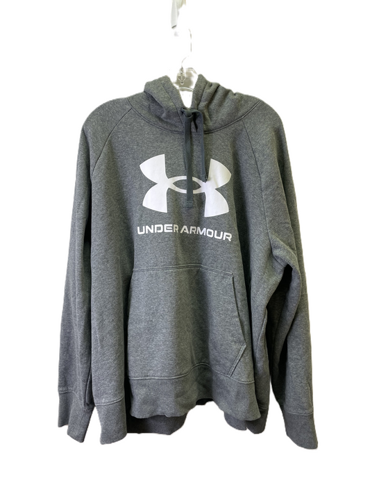 Athletic Sweatshirt Hoodie By Under Armour In Grey, Size: 3x