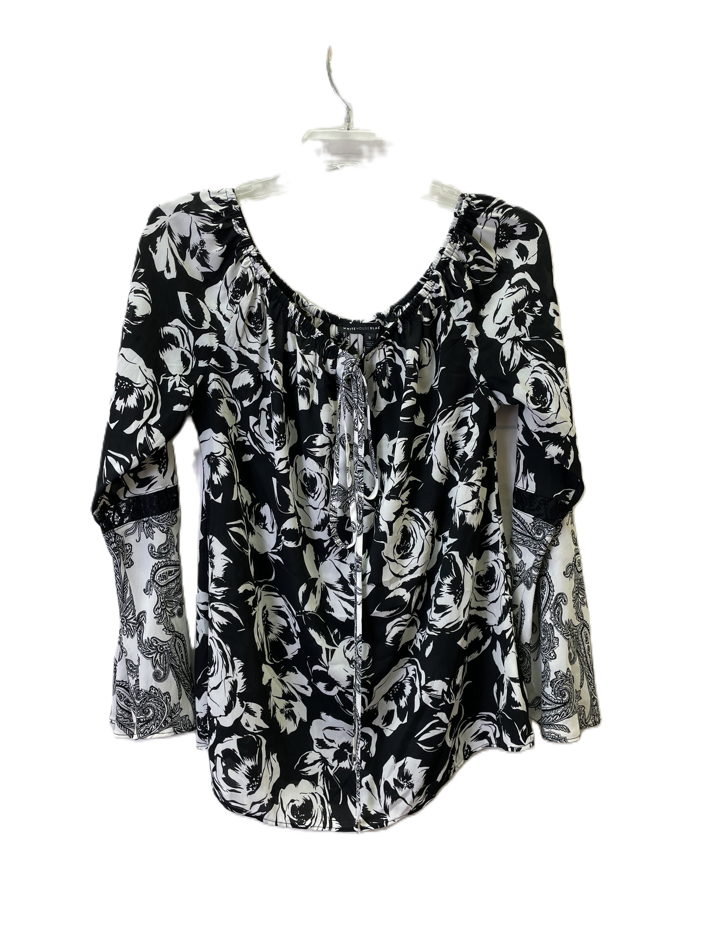 Top Long Sleeve By White House Black Market In Black & White, Size: S