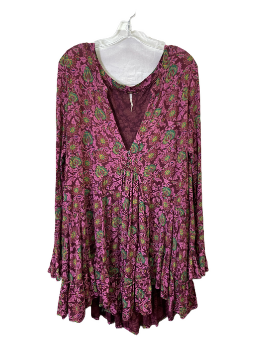 Top Long Sleeve By Free People In Maroon, Size: M