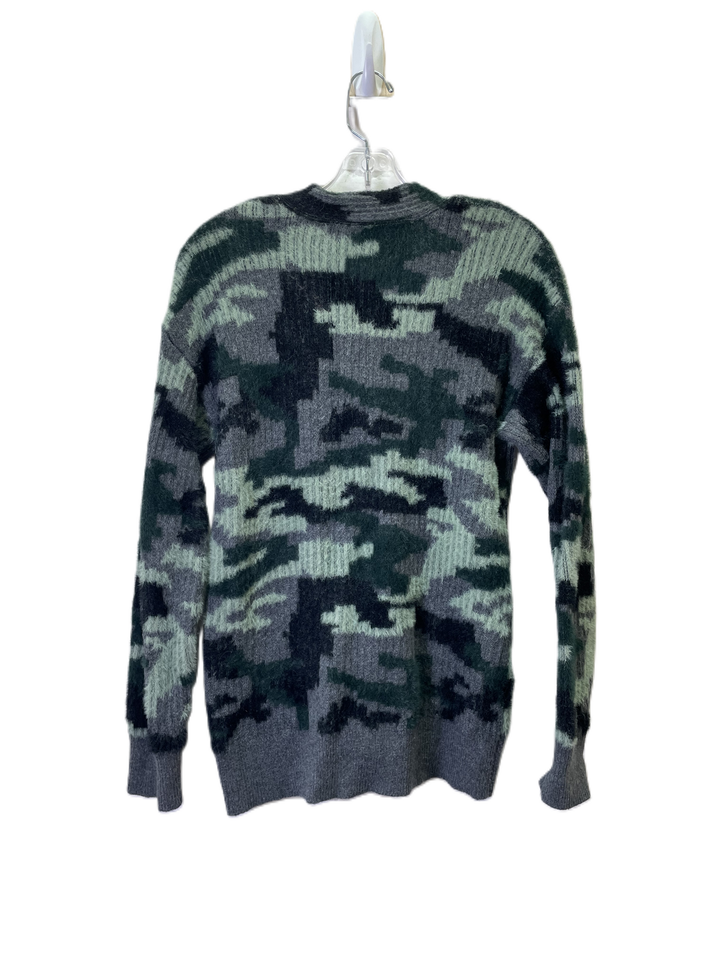 Sweater Cardigan By Vince Camuto In Camouflage Print, Size: Xs