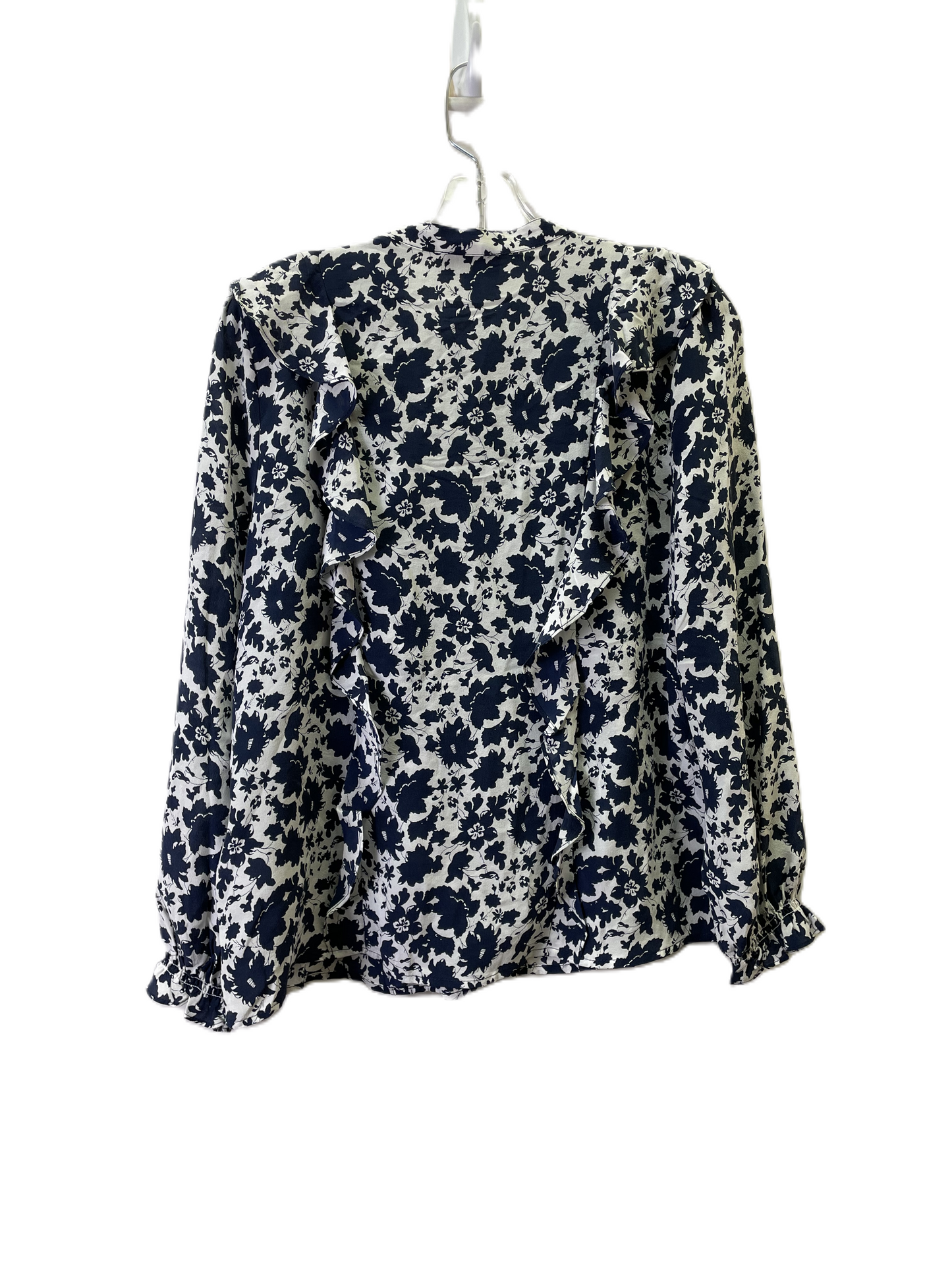 Top Long Sleeve By Lucky Brand In Blue & White, Size: M