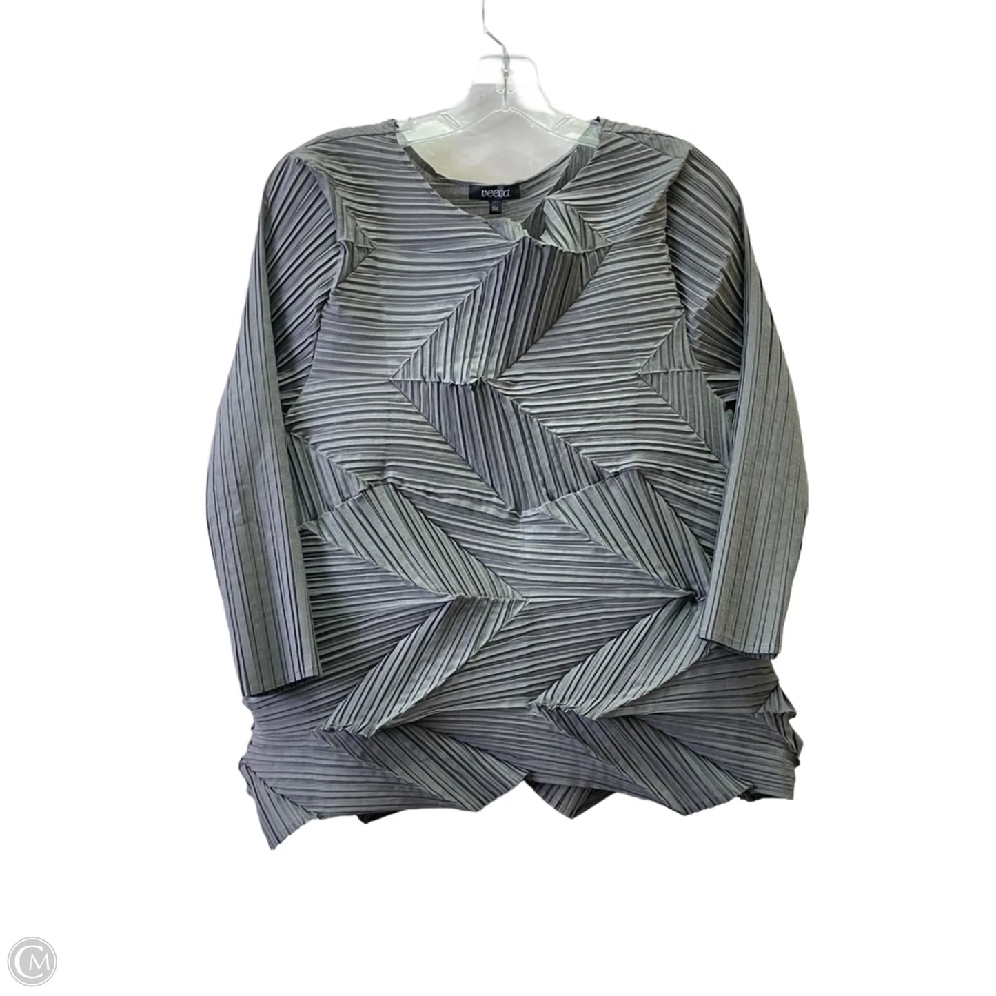 Top Long Sleeve By VEECA In Grey, Size: S