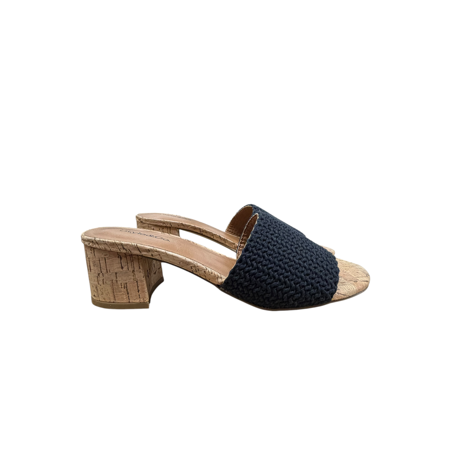 Sandals Heels Block By Style And Company In Black, Size:7