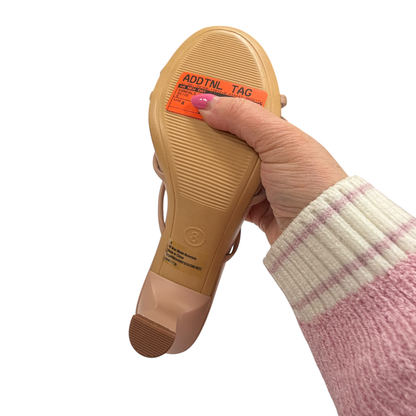 Sandals Heels Kitten By A New Day In Beige, Size:8