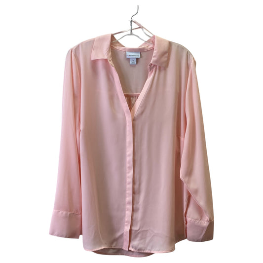 TOP LS by LIZ CLAIBORNE In PINK, Size: 1X