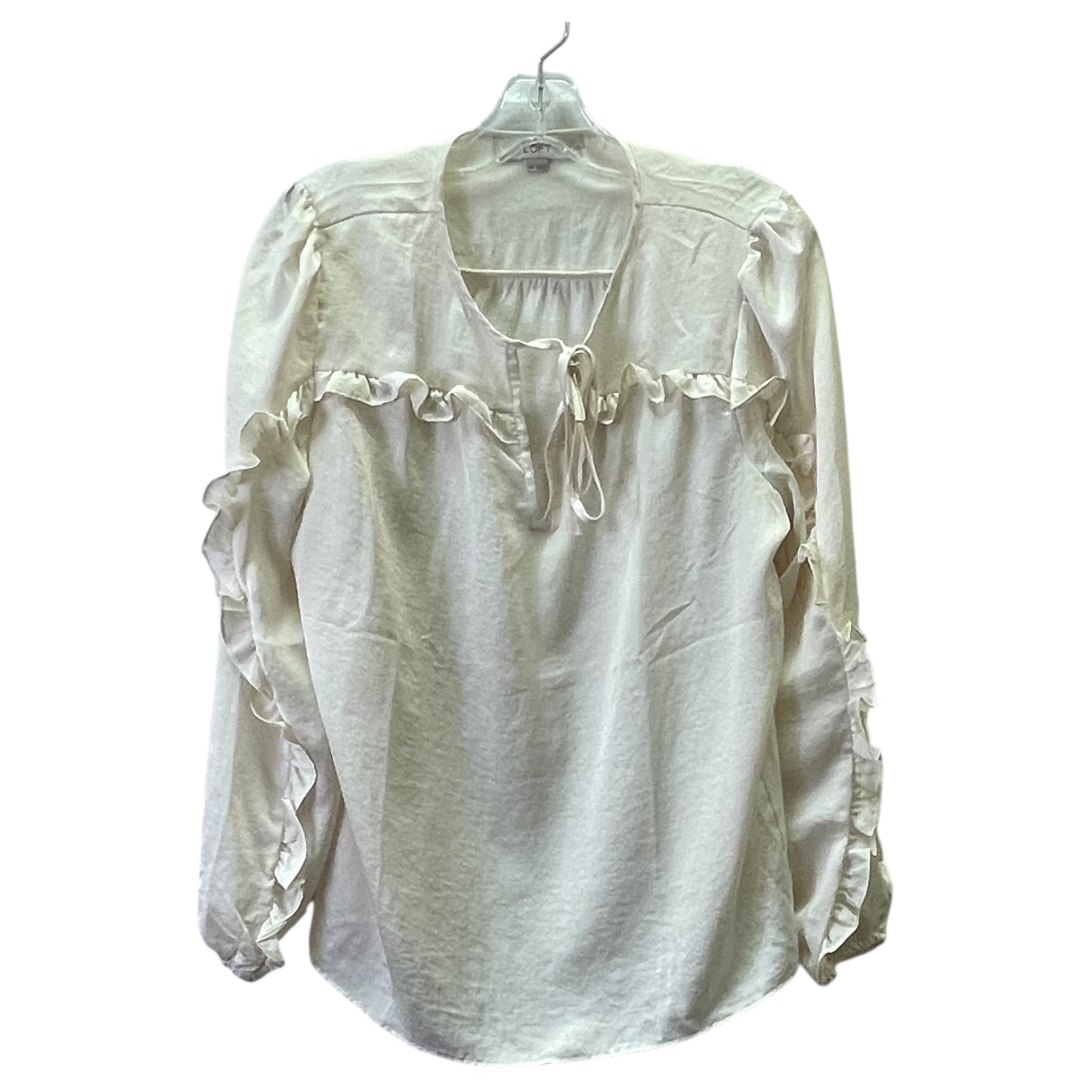 TOP LS by LOFT In CREAM, Size: M