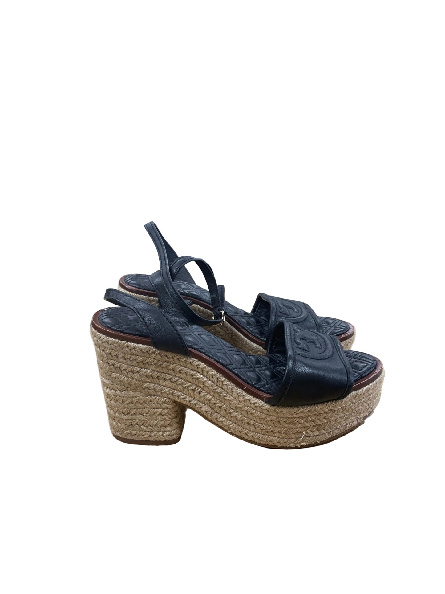 Sandals Designer By Tory Burch In Black & Tan, Size:6