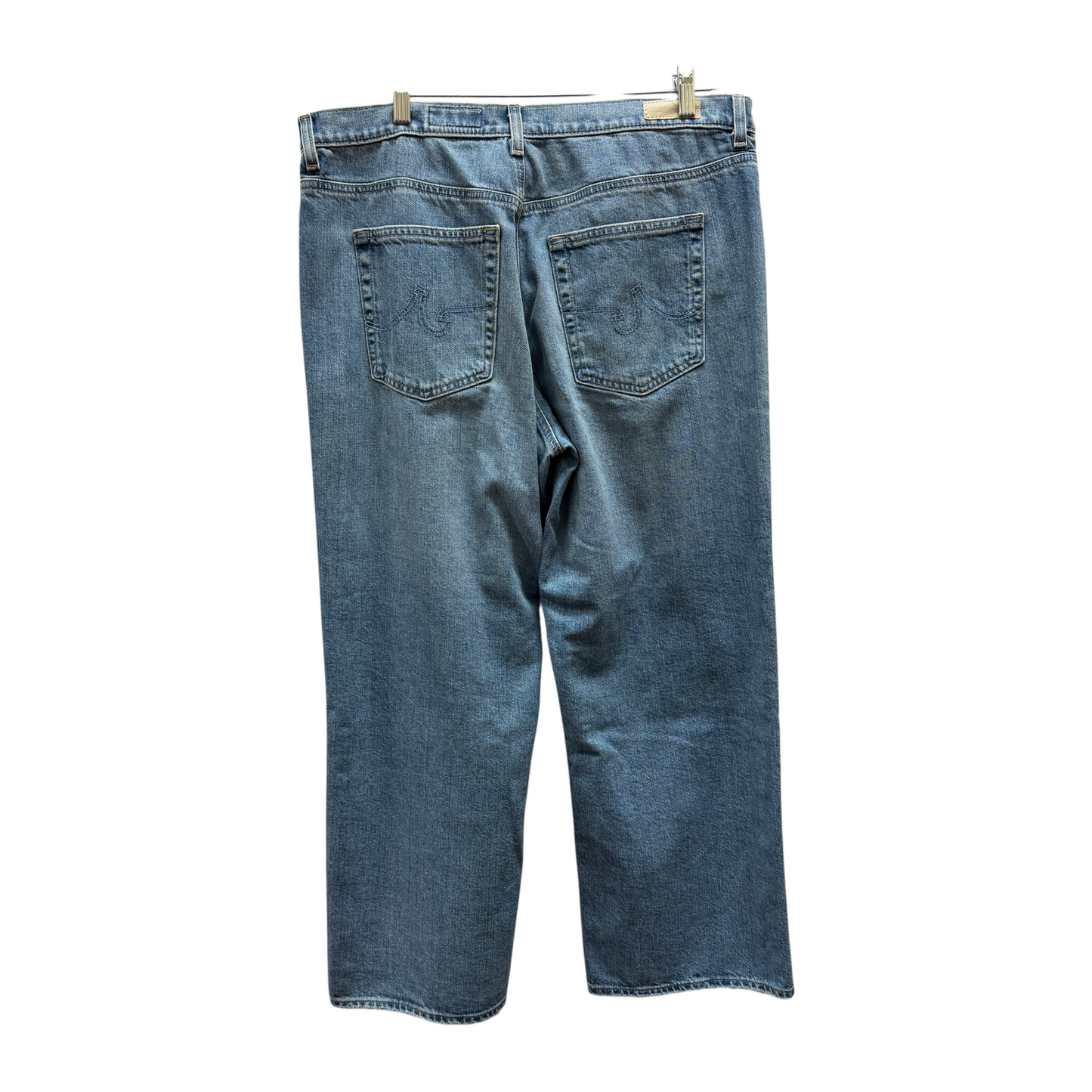 Jeans Straight By Ag Jeans In Blue Denim, Size:12
