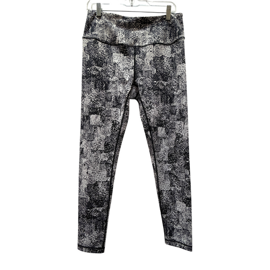 Athletic Leggings By Zella In Black & White, Size:L