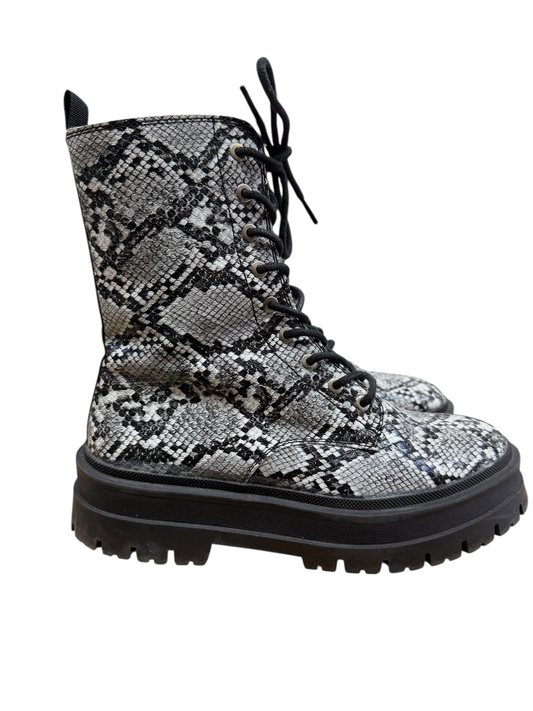 Boots Combat By Ny Collection In Animal Print, Size:7.5