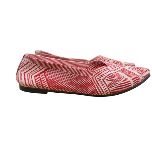 Shoes Flats By Clothes Mentor In Red & Tan, Size:6