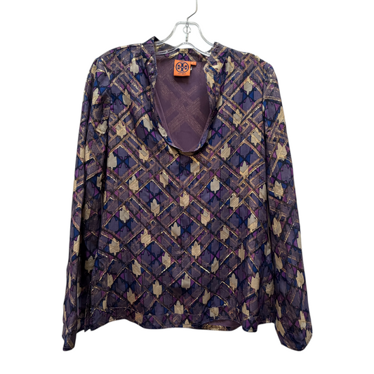 Top Ls Designer By Tory Burch In Blue & Purple, Size:Xs