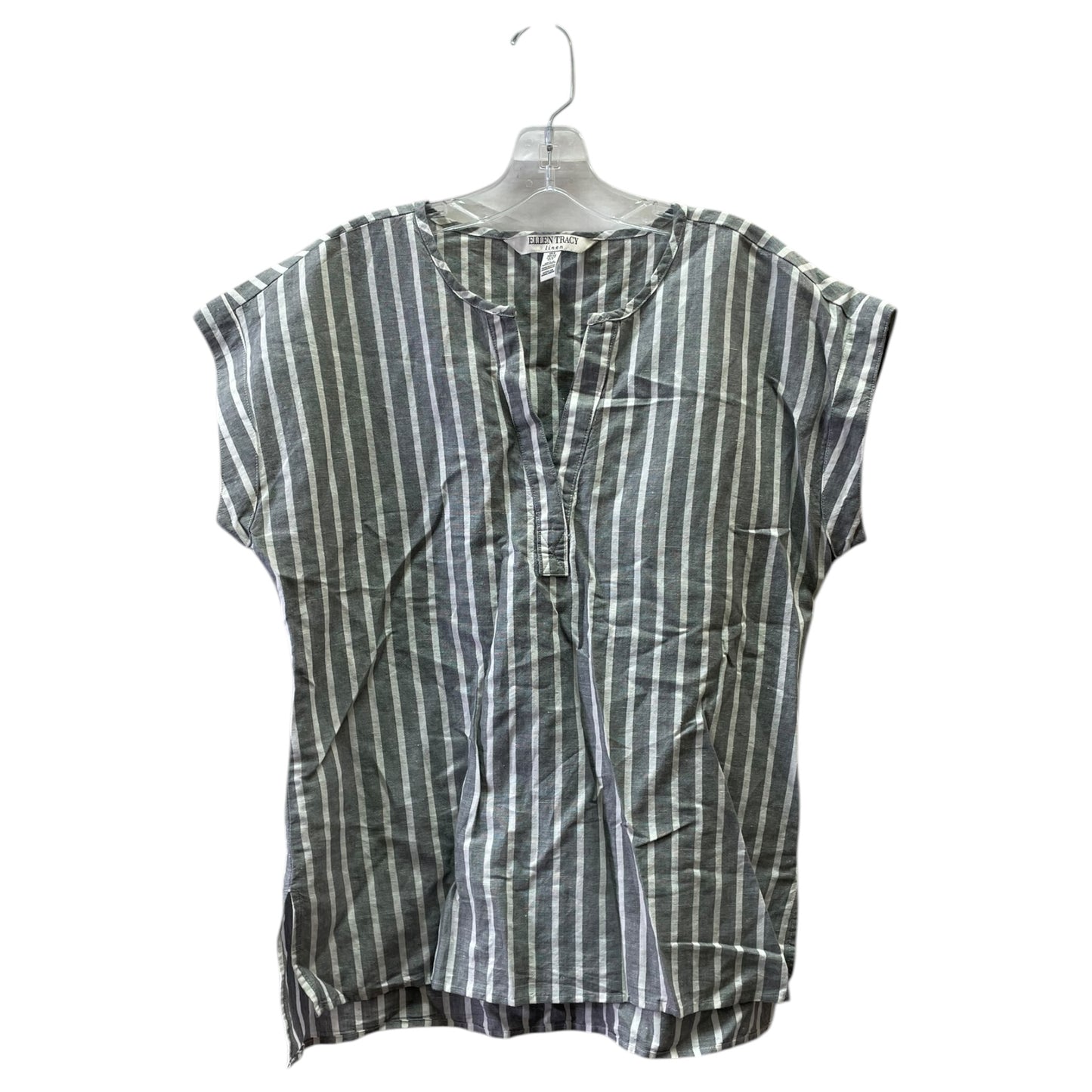 Top Ss By Ellen Tracy In Grey & White, Size:S
