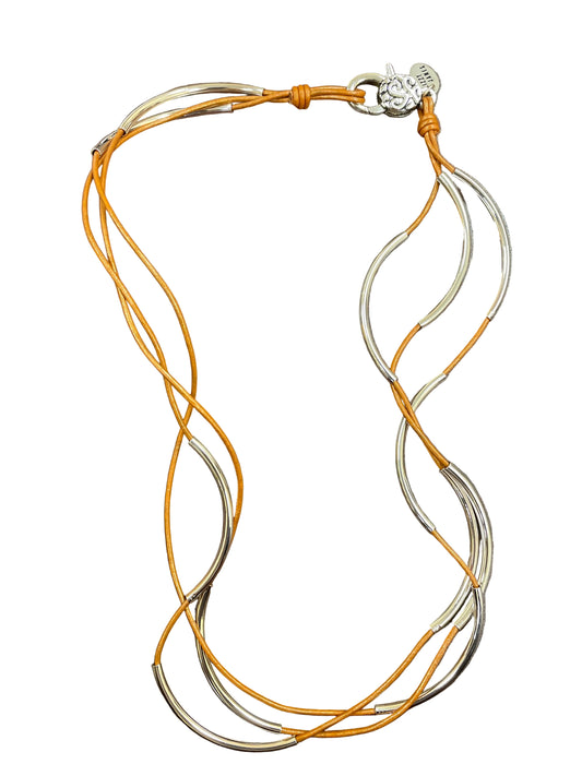 Necklace Layered By Lizzy James In Brown & Silver