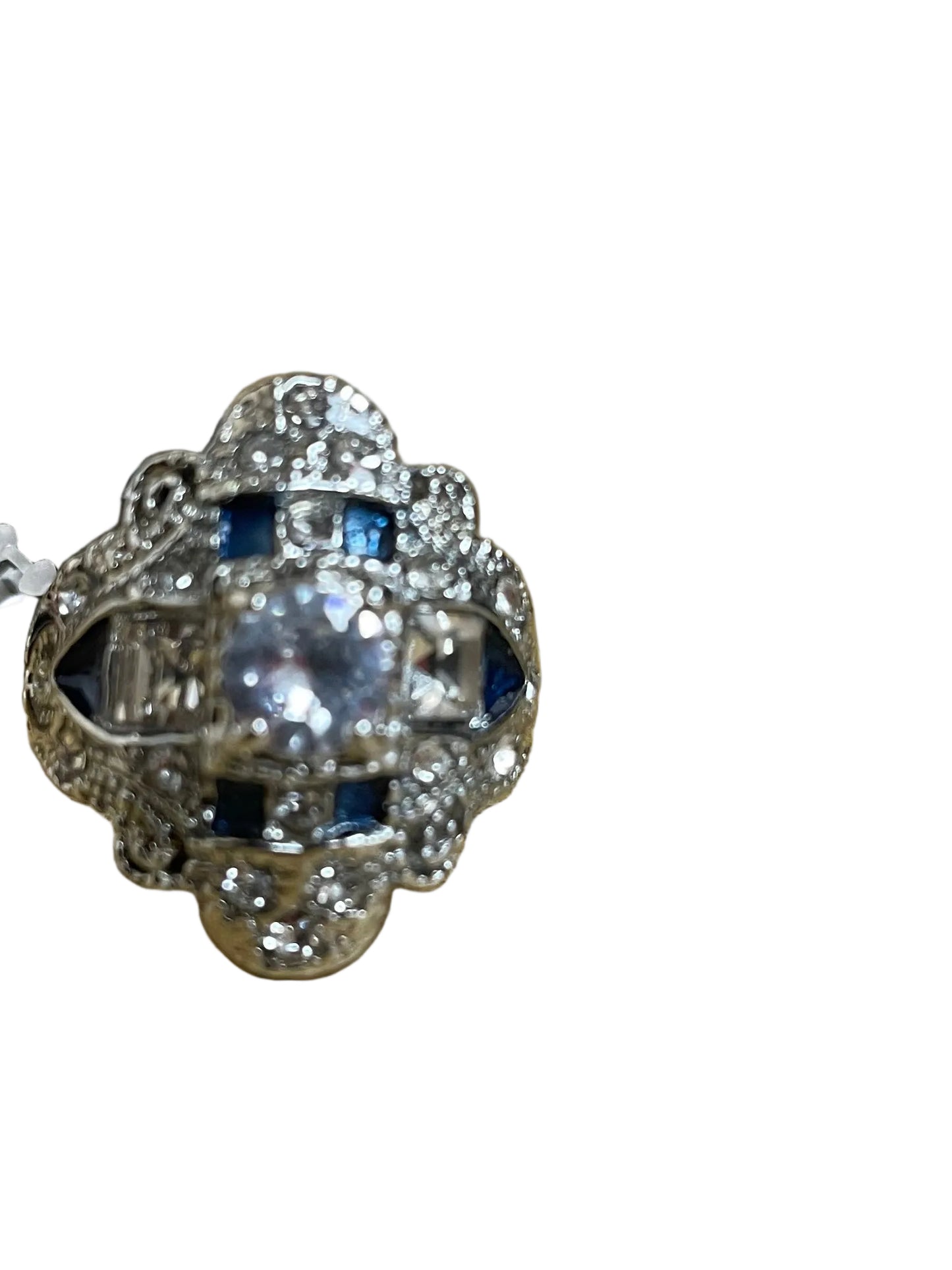 Ring Statement By Cme In Blue & Silver, Size:9