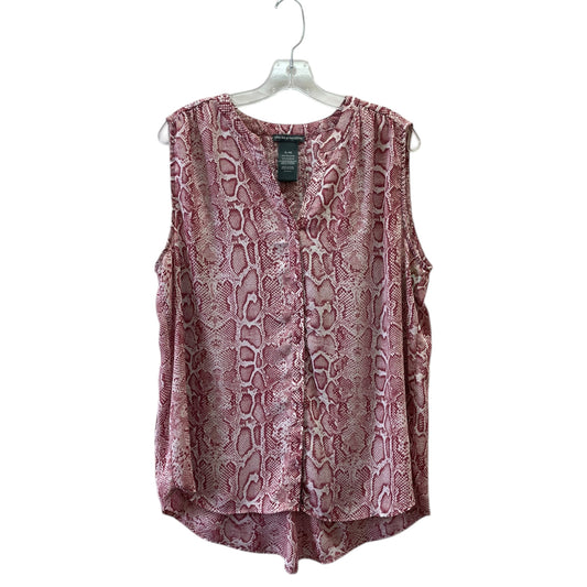 Blouse Sleeveless By Chelsea And Theodore In Animal Print, Size:Xl