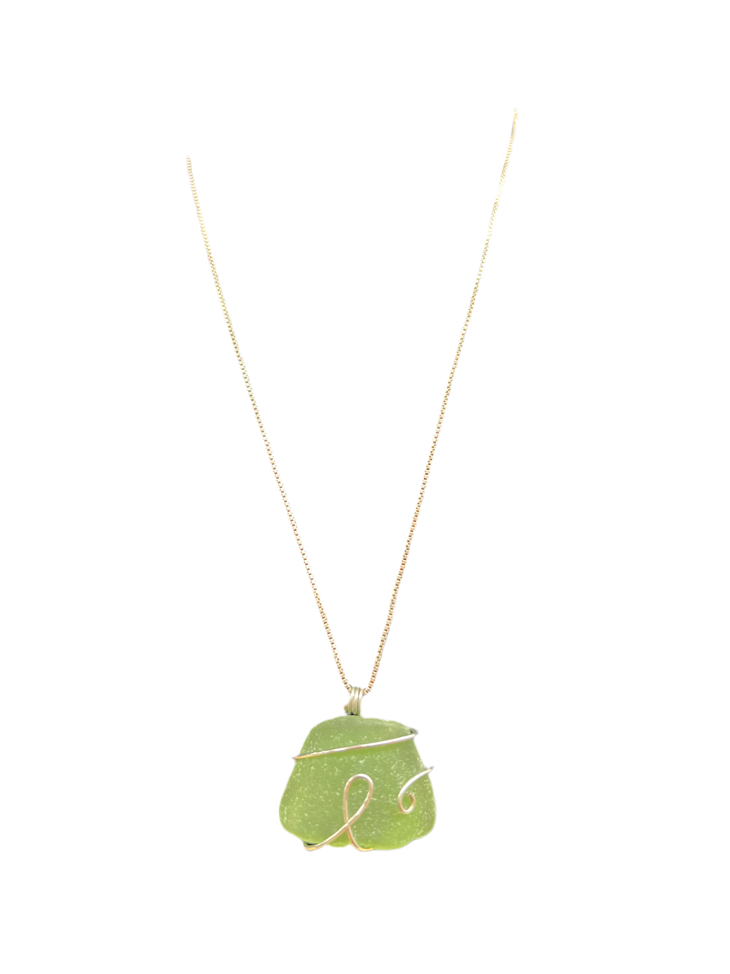 Necklace Sterling Silver In Green & Silver