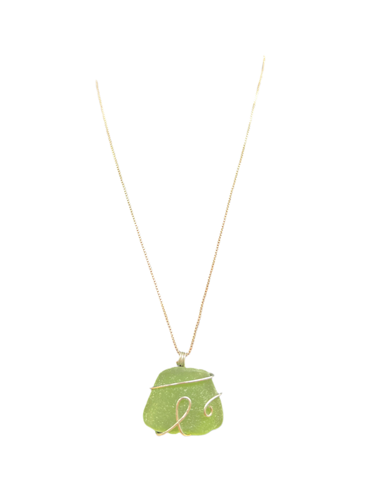 Necklace Sterling Silver In Green & Silver