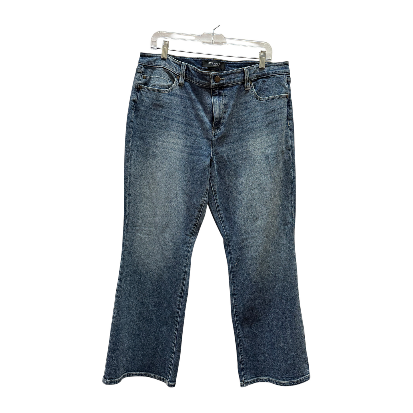 Jeans Boot Cut By Liverpool In Blue Denim, Size:14