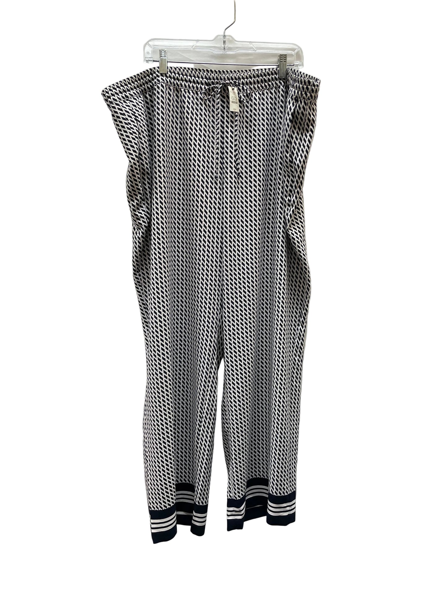 Pants Wide Leg By Talbots In Blue & White, Size:20