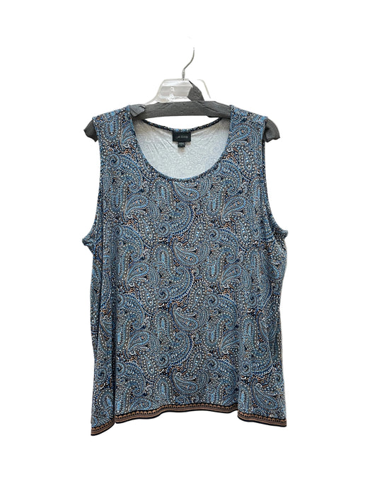Top Sleeveless Basic By J. Jill In Paisley Print, Size:Xl