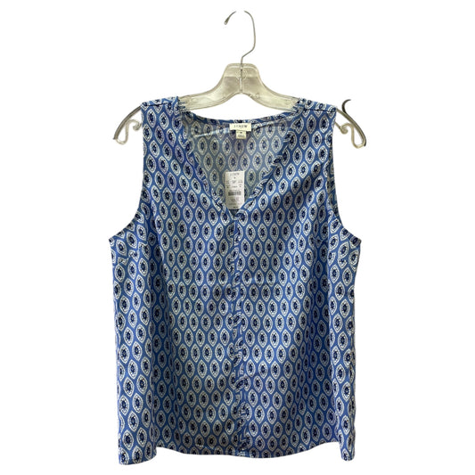 Top Sleeveless By J. Crew In Blue & White, Size:M