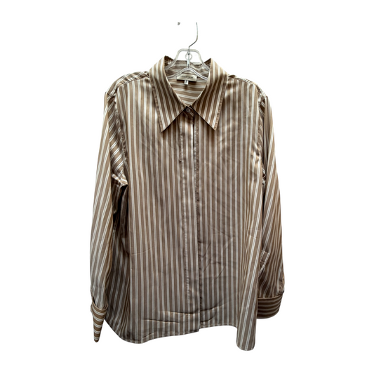 Top Ls Designer By Lafayette 148 In Brown & Cream, Size:Xl