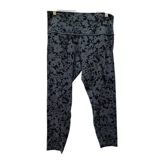 Athletic Leggings By Lululemon In Black & Grey, Size:L
