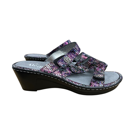 Sandals Heels Wedge By Alegria In Purple, Size:8.5
