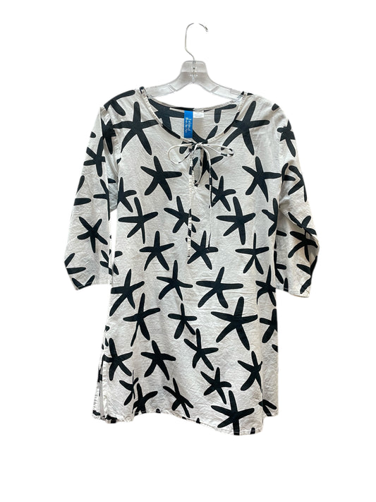 Top 2Pc 3/4 Sleeve By Clothes Mentor In Black & White, Size:S
