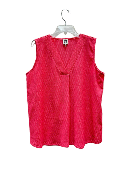 Top Sleeveless Basic By Anne Klein In Pink, Size:L