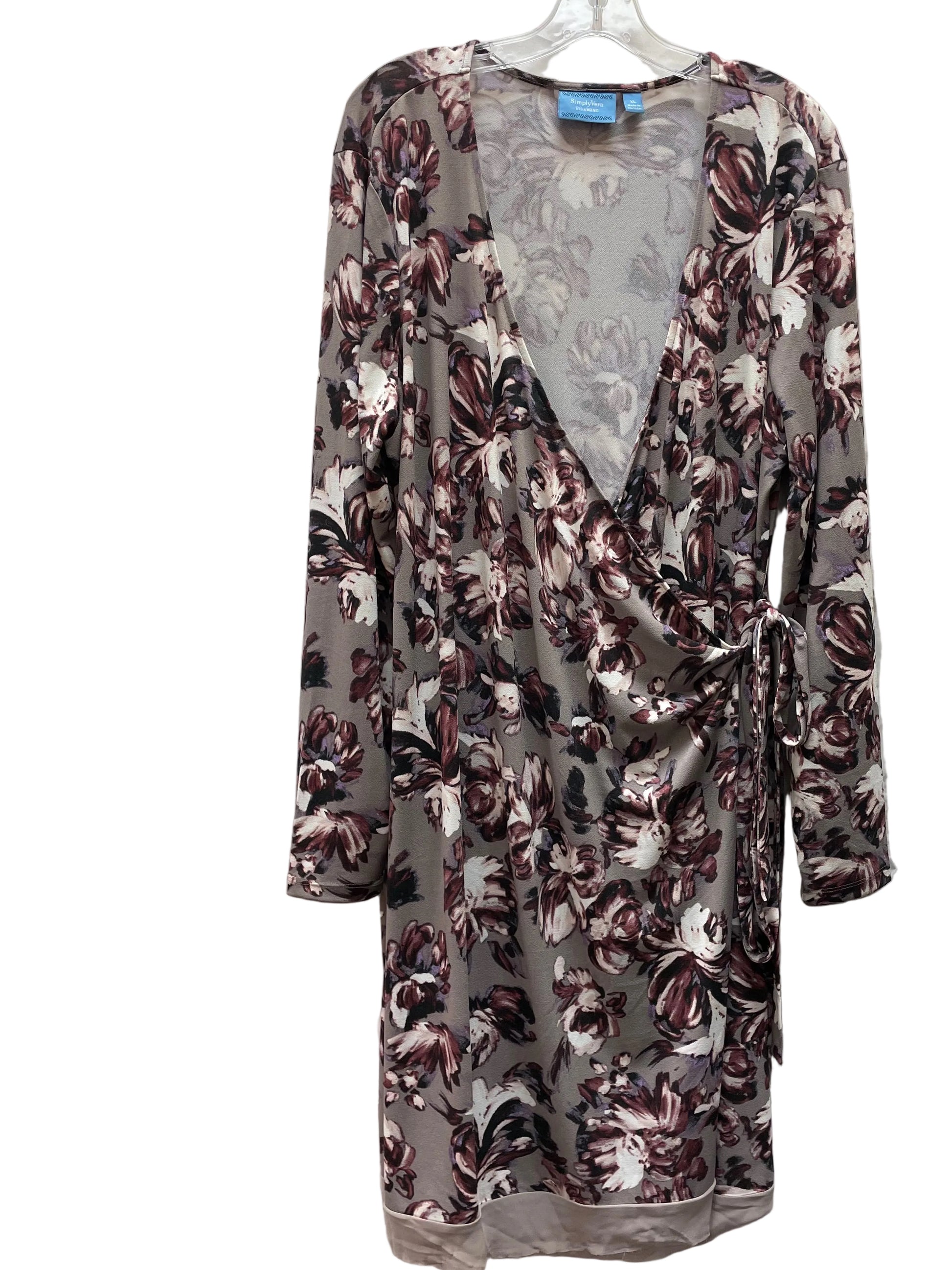 Dress Casual Midi By Simply Vera In Taupe, Size:Xl