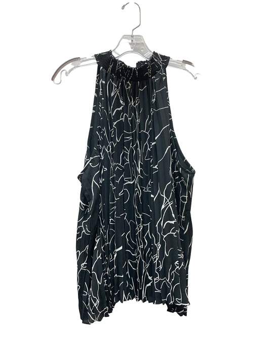 Top Sleeveless Basic By Tahari In Black & White, Size:Xl