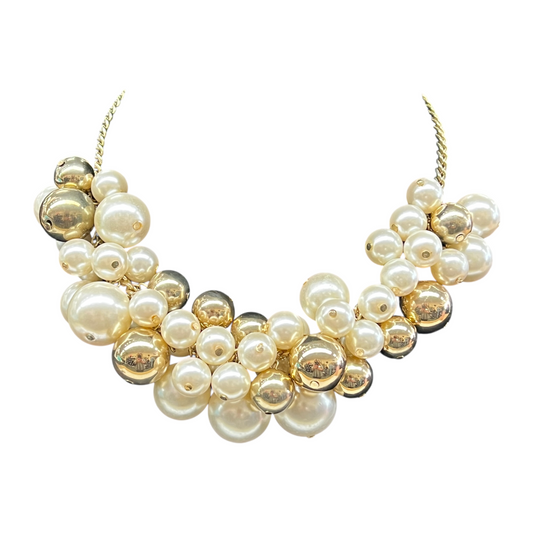 Necklace Statement By Express In Gold & White
