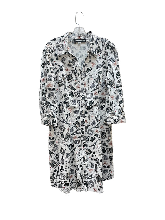 Dress Designer By Karl Lagerfeld In Black & White, Size:L