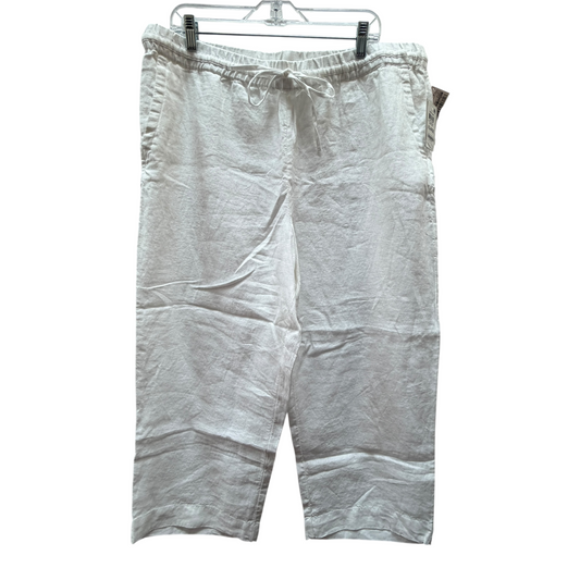 Pants Linen By Charter Club In White, Size:Xl