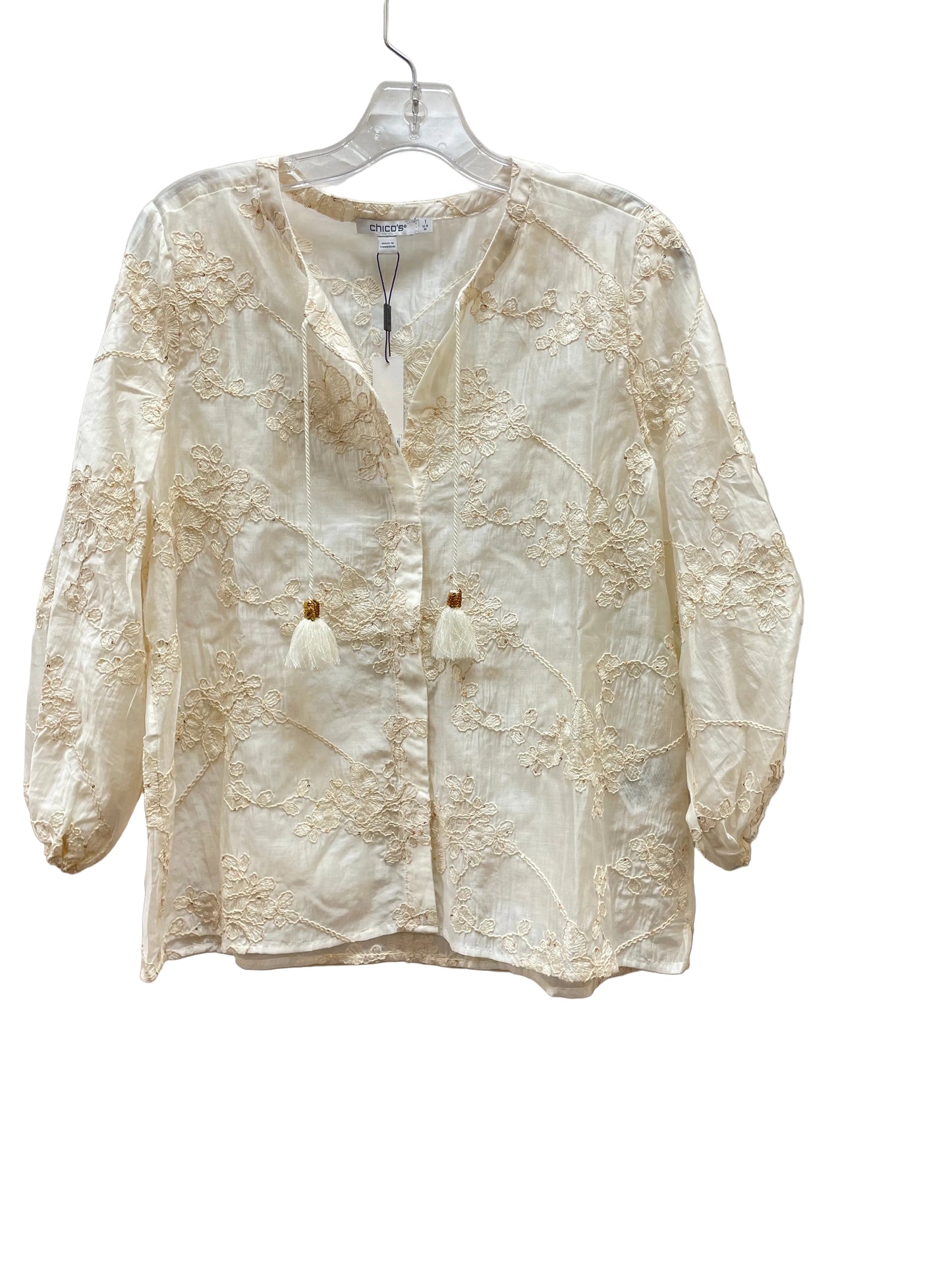 Top Ls By Chicos In Cream, Size:M