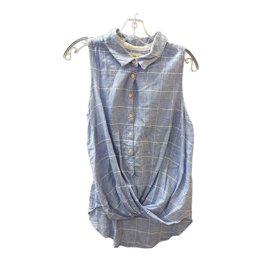 Top Sleeveless By Cmc In Blue & White, Size:M